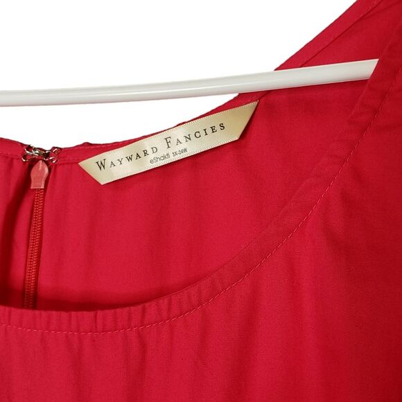 eShakti Wayward Fancie Ruffle Flounce Hem Poplin Dress Watermelon Size 3X - 24W - Picture 4 of 16